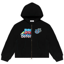 Load image into Gallery viewer, ATTACK 21 WAFFLE ZIP UP HOODIE (BLACK)