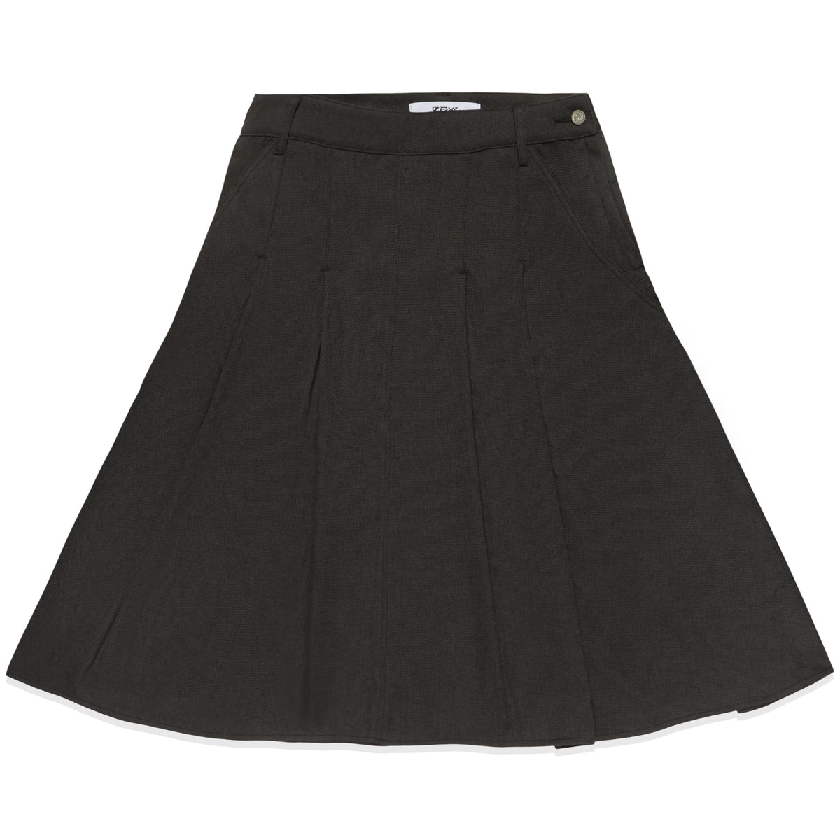 MIDI WIDE PLEATED SKIRT (JET BLACK) – 2ful