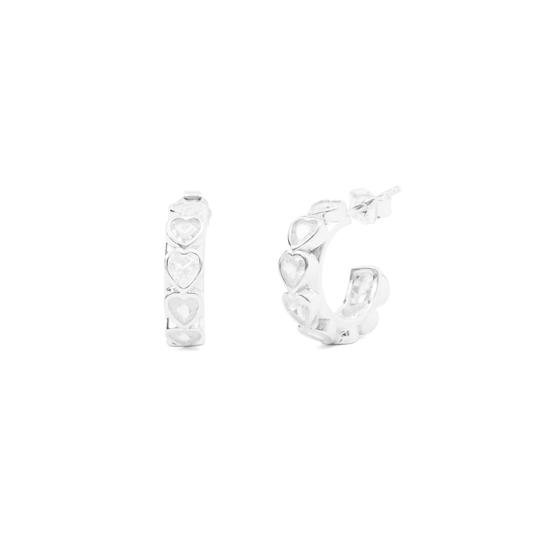 925 SILVER HEART EARRINGS (PAIR)