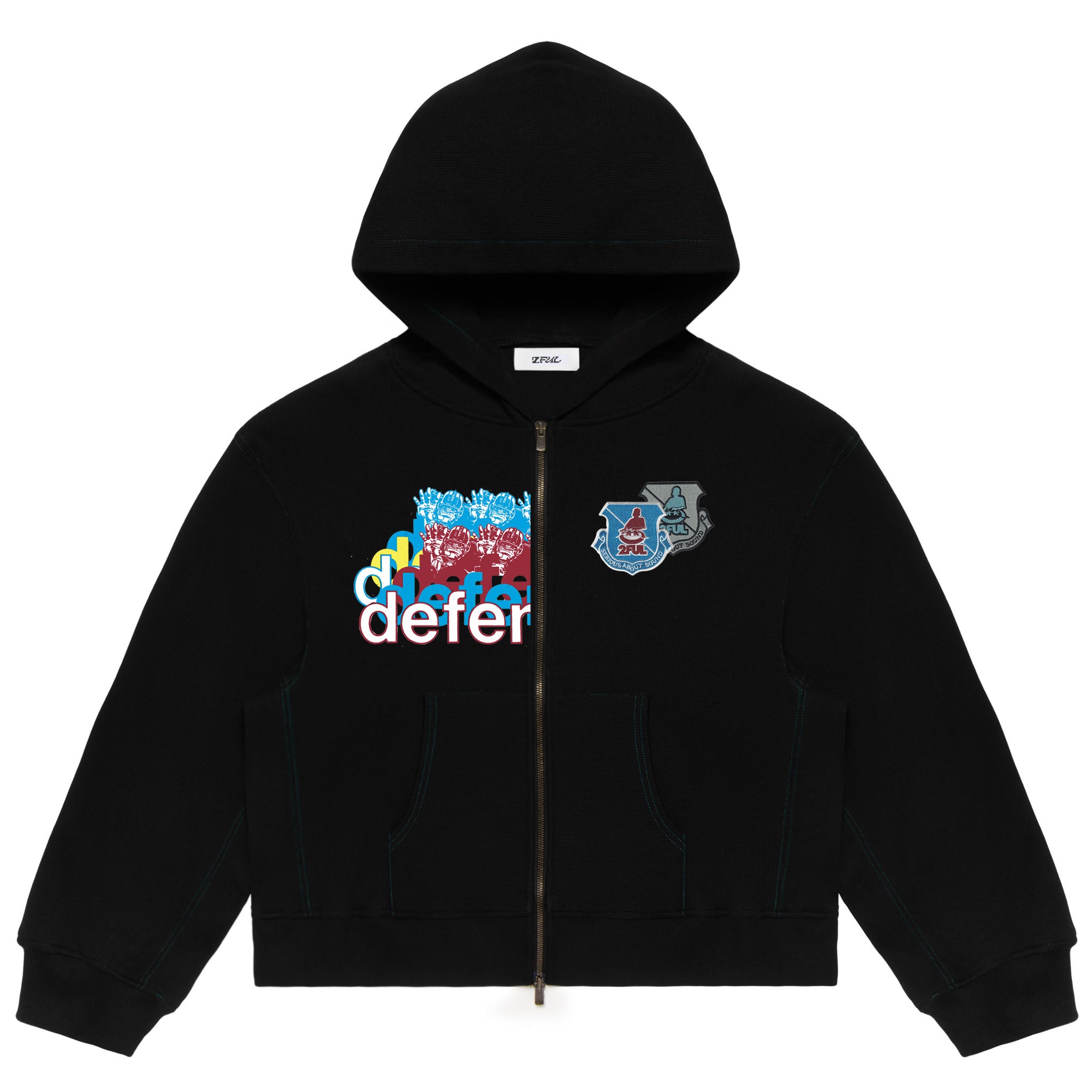 ATTACK 21 WAFFLE ZIP UP HOODIE (BLACK) – 2ful ATTACK 21 WAFFLE ZIP UP HOODIE (BLACK) – 2ful