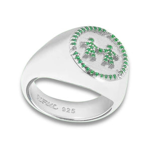 925 SILVER SIGNET RING (EMERALD)