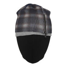 Load image into Gallery viewer, ZIPPER BEANIE (PLAID/GREY)
