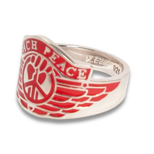 925 SILVER WINGS RING (RED)