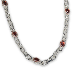 925 SILVER GARNET NECKLACE