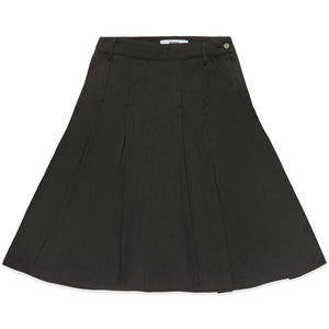 MIDI WIDE PLEATED SKIRT (JET BLACK)