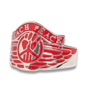 925 SILVER WINGS RING (RED)