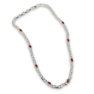 925 SILVER GARNET NECKLACE