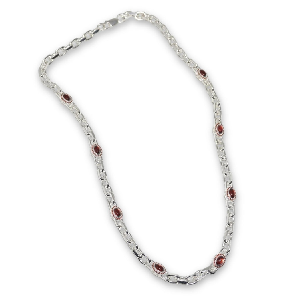 925 SILVER GARNET NECKLACE