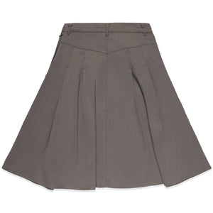 MIDI WIDE PLEATED SKIRT (CAFE GREY)