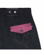 Load image into Gallery viewer, DARTED CINCH BACK DENIM (PINK GINGHAM)
