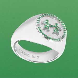 925 SILVER SIGNET RING (EMERALD)